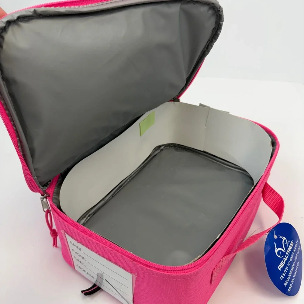 Realtree Insulated Camo Lunch Bag Pink Camouflage School Travel Tote New